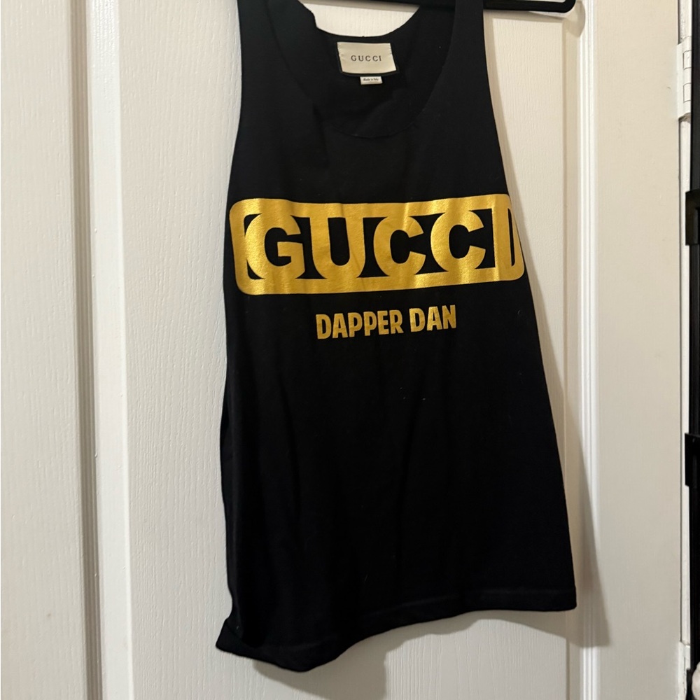 Gucci Dapper Dan Black and Gold Tank Top